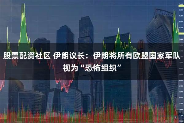 股票配资社区 伊朗议长：伊朗将所有欧盟国家军队视为“恐怖组织”